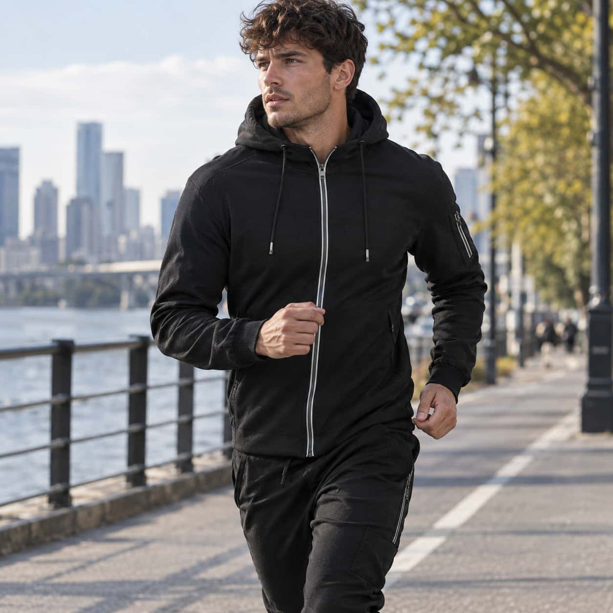 Мъжки спортен суитчър softshell, черен